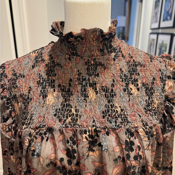 Knox Rose Smocked Ruffle Flowy Boho Blouse - Picture 5 of 11